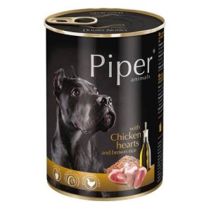 Wet Dog Food Piper Animals with Chicken Hearts and Rice 400g