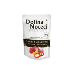 Mokra karma dla psów Dolina Noteci Premium Danie z wołowiny z papryką i makaronem 100g