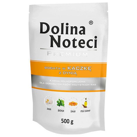 Mokra karma dla psa Dolina Noteci Premium bogata w kaczkę z dynią 500g