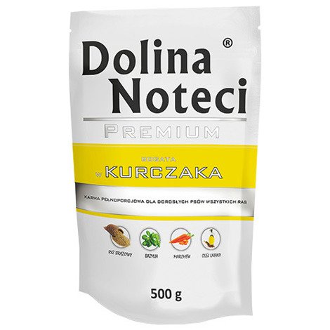 Mokra karma dla psa Dolina Noteci Premium bogata w kurczaka 500g