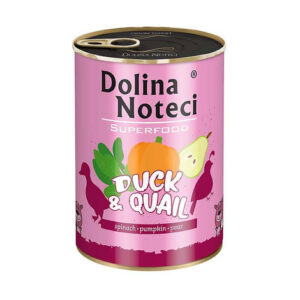 Mokra karma dla psa Dolina Noteci Superfood kaczka i przepiórka 400g