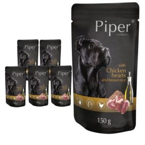 PIPER Animals Wet Dog Food with Chicken Hearts and Rice 150g