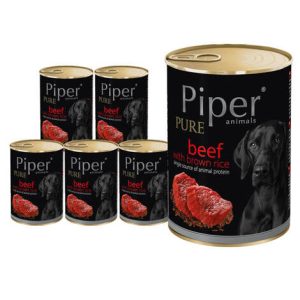 Mokra karma dla psa Piper Pure wołowina z ryżem brązowym 400g