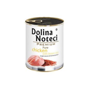 Mokra karma dla psa alergika Dolina Noteci Premium Pure bogata w kurczaka z ryżem 800g
