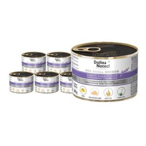 Mokra karma dla psów junior małych ras Dolina Noteci Premium bogata w wątróbkę z królika z ozorami z jelenia 185 g - 4