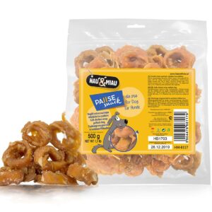 Pausesnack przysmak dla psa, krążki rybne owinięte miękkim kurczakiem 500g
