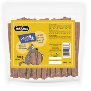 Pausesnack przysmak dla psa, paski z królika 500g